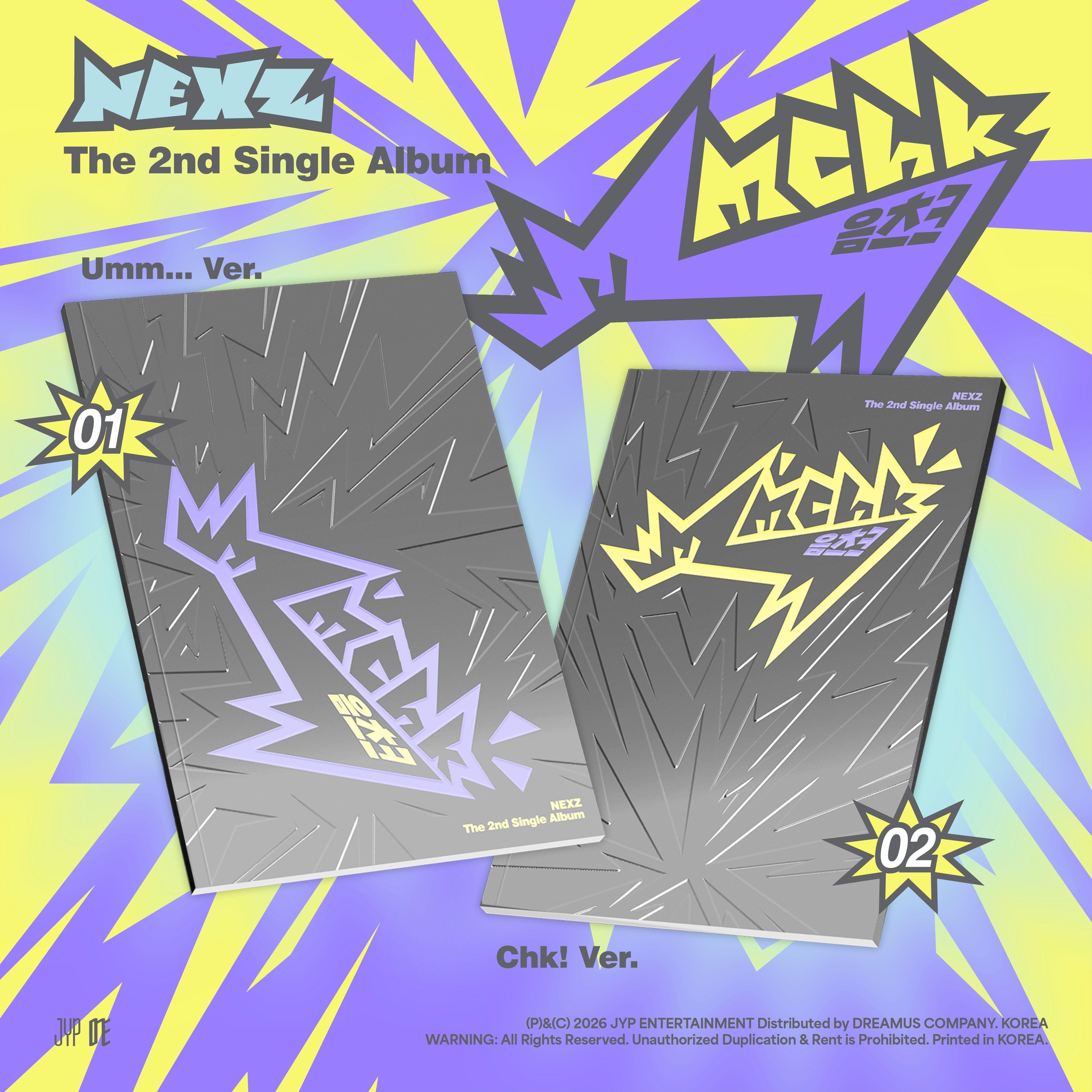 [NEXZ] [VIDEOCALL - SO GEON] 2nd Single ALBUM Mmchk (Umm… Ver. / Chk! Ver.)