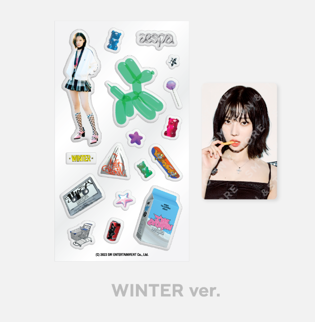 Aespa - Official MD "My World" (PhotoCard Stand Set, Epoxy Sticker Set) [Choose Member]