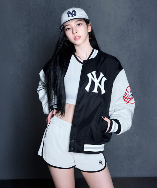 Signature Nylon Varsity Jacket NY (Black)