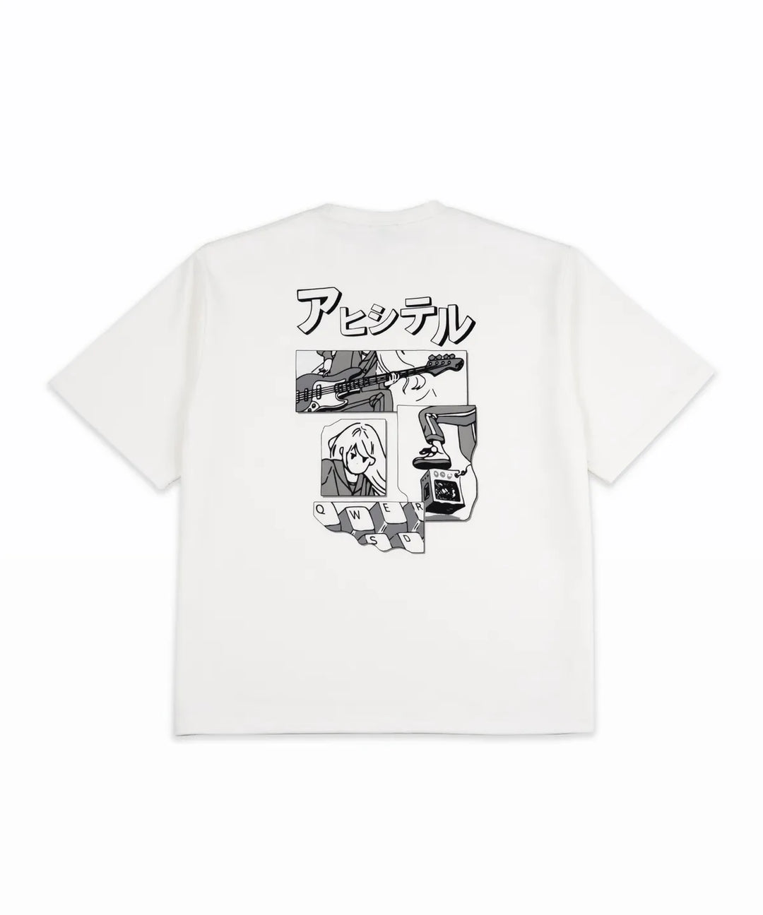 **QWER -Magenta Cartoon Drawing T-shirt [White]