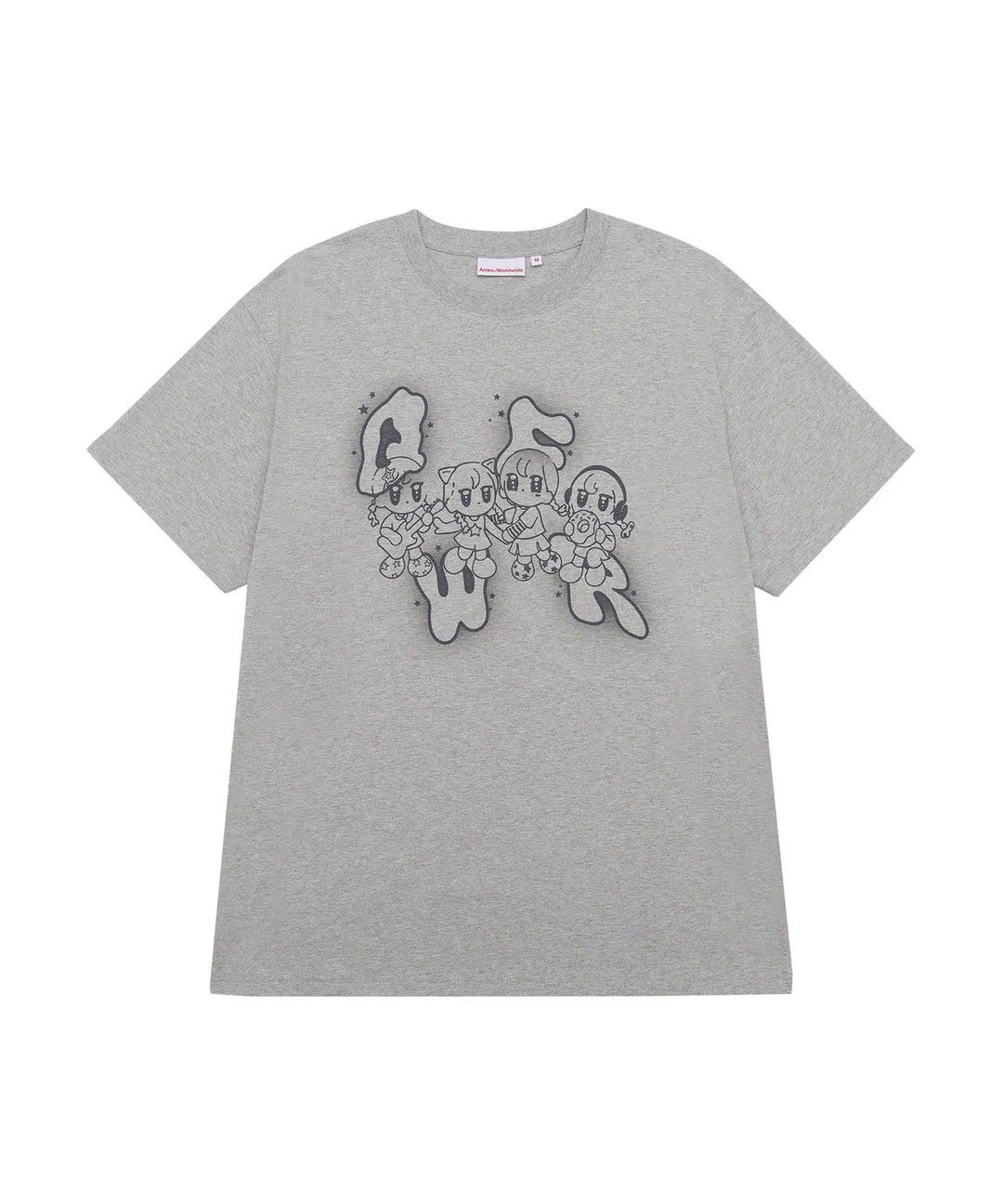 **QWER -Ames-Worldwide QWER CHARACTER TEE GREY