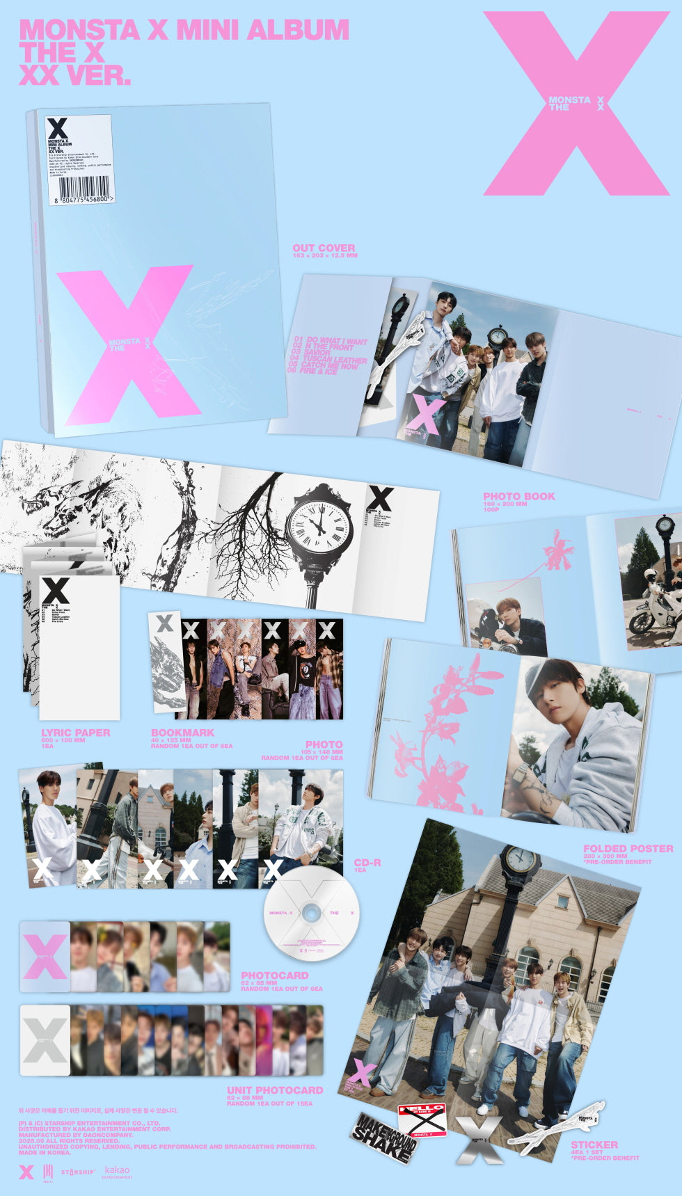 [B2B] MONSTA X - THE X (13th Mini Album) (Apple Music POB Photocard Included) / 몬스타엑스 (MONSTA X) - 미니 13집 [THE X] (애플뮤직 특전포함),