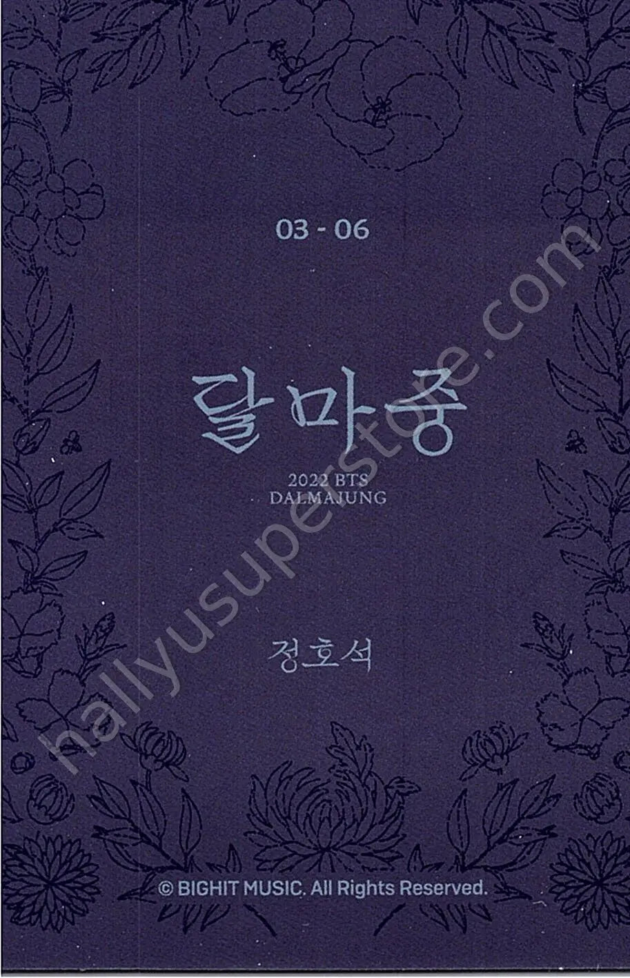 BTS - j-hope - Dalmajung 2022 3/6 mini photocard