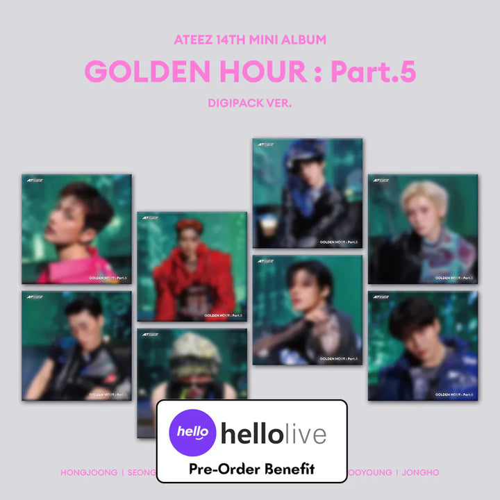 [Pre-Order] ATEEZ - 14TH MINI ALBUM "GOLDEN HOUR : Part.5"(DIGIPACK Version) + Pre-Order Benefit (Choose Version)