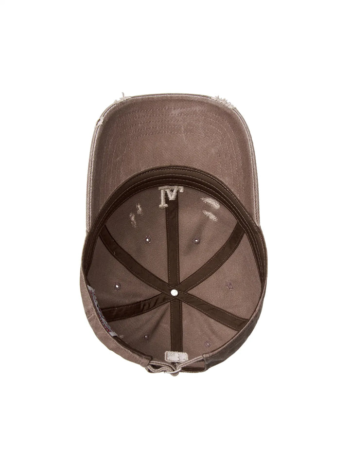 ** [Pre-Order] AESPA - Wearing KARINA Damage Washing Unstruck Ball Cap  LA (L.Brown)
