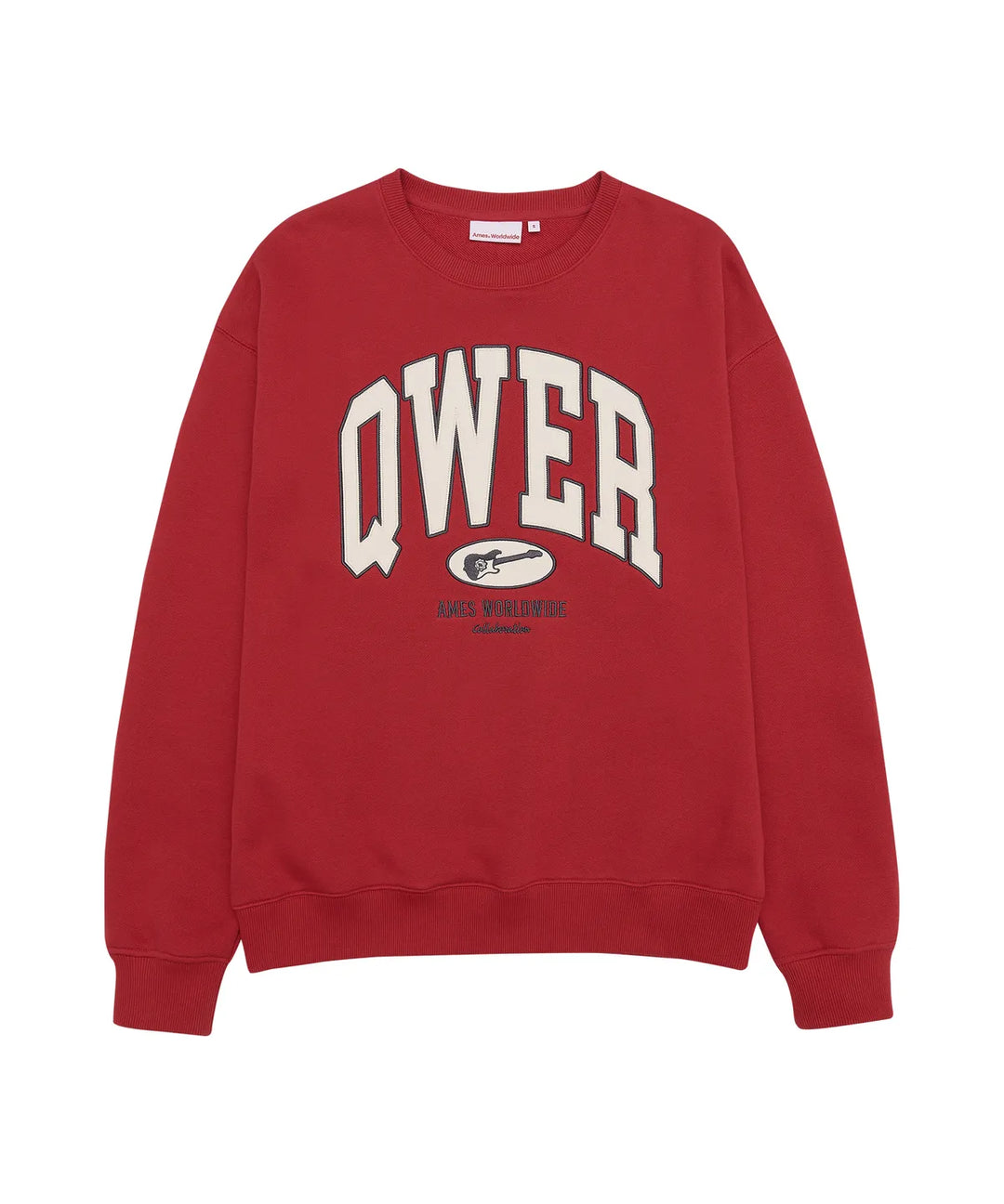 **QWER -Ames-Worldwide  BASIC APPLIQUE SWEATSHIRT RED