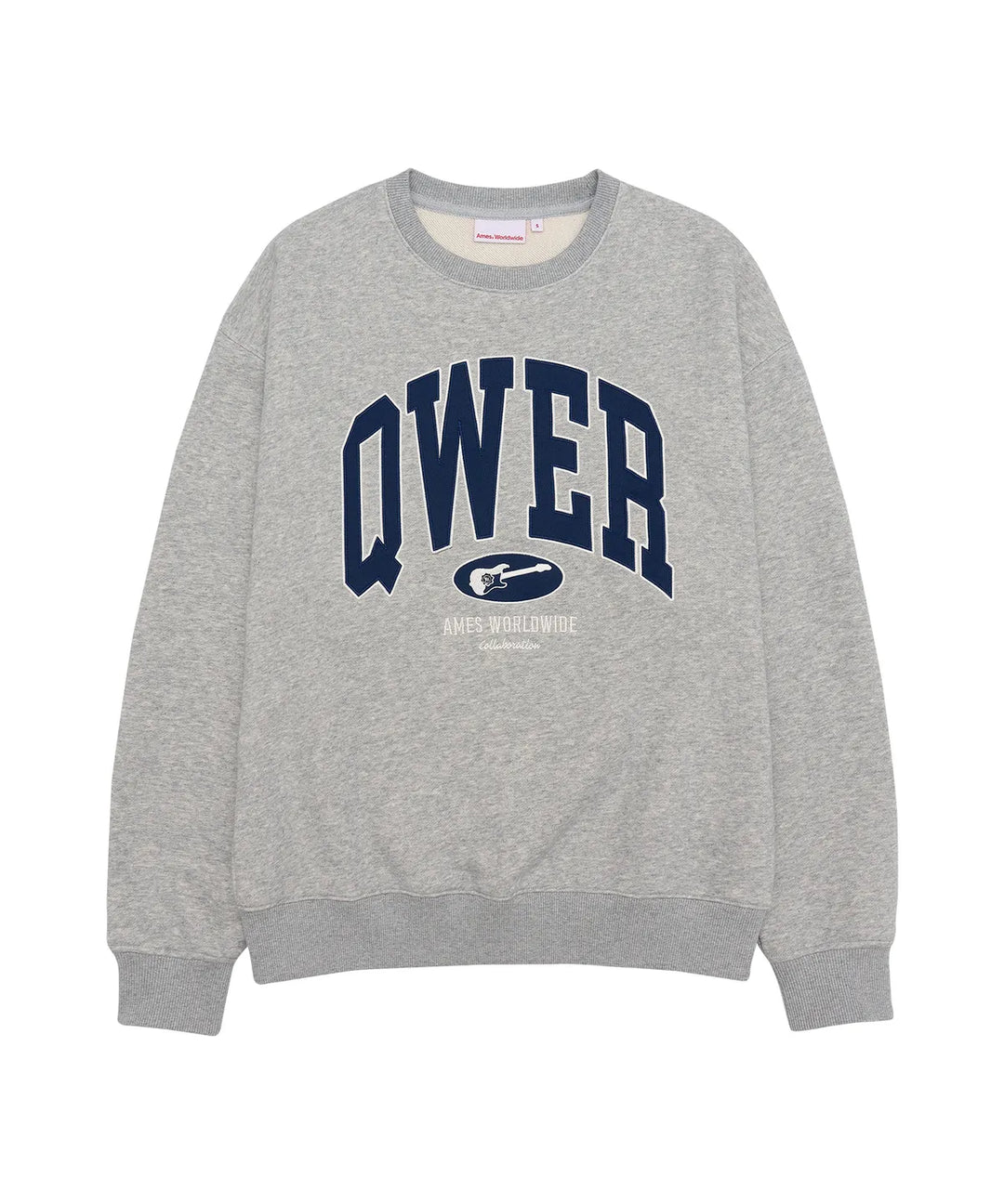 **QWER -Ames-Worldwide  BASIC APPLIQUE SWEATSHIRT GREY