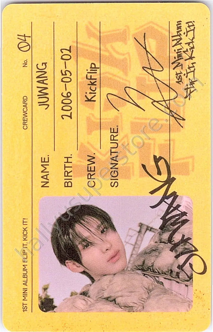 KickFlip - Juwang - Flip It, Kick It! album photocard id card on board version