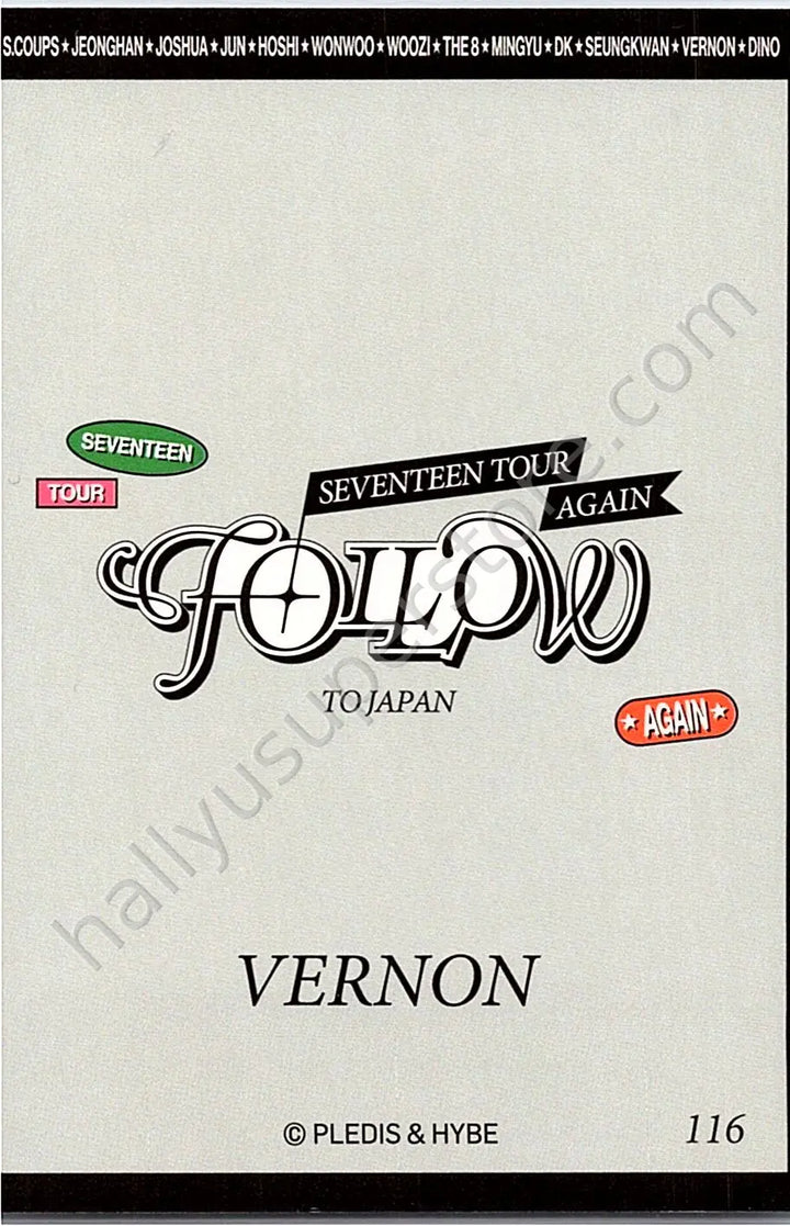 SEVENTEEN - Vernon - [FOLLOW AGAIN] TOUR jacket japan merch photocard