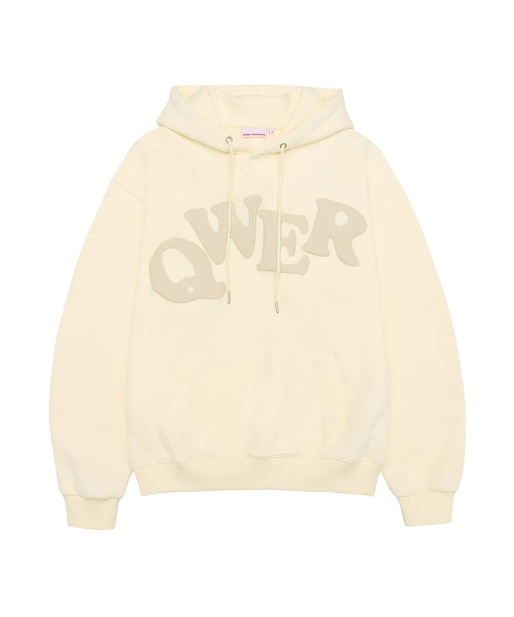 **QWER -Ames-Worldwide  QWER BIG TYPO HOODIE CREAM