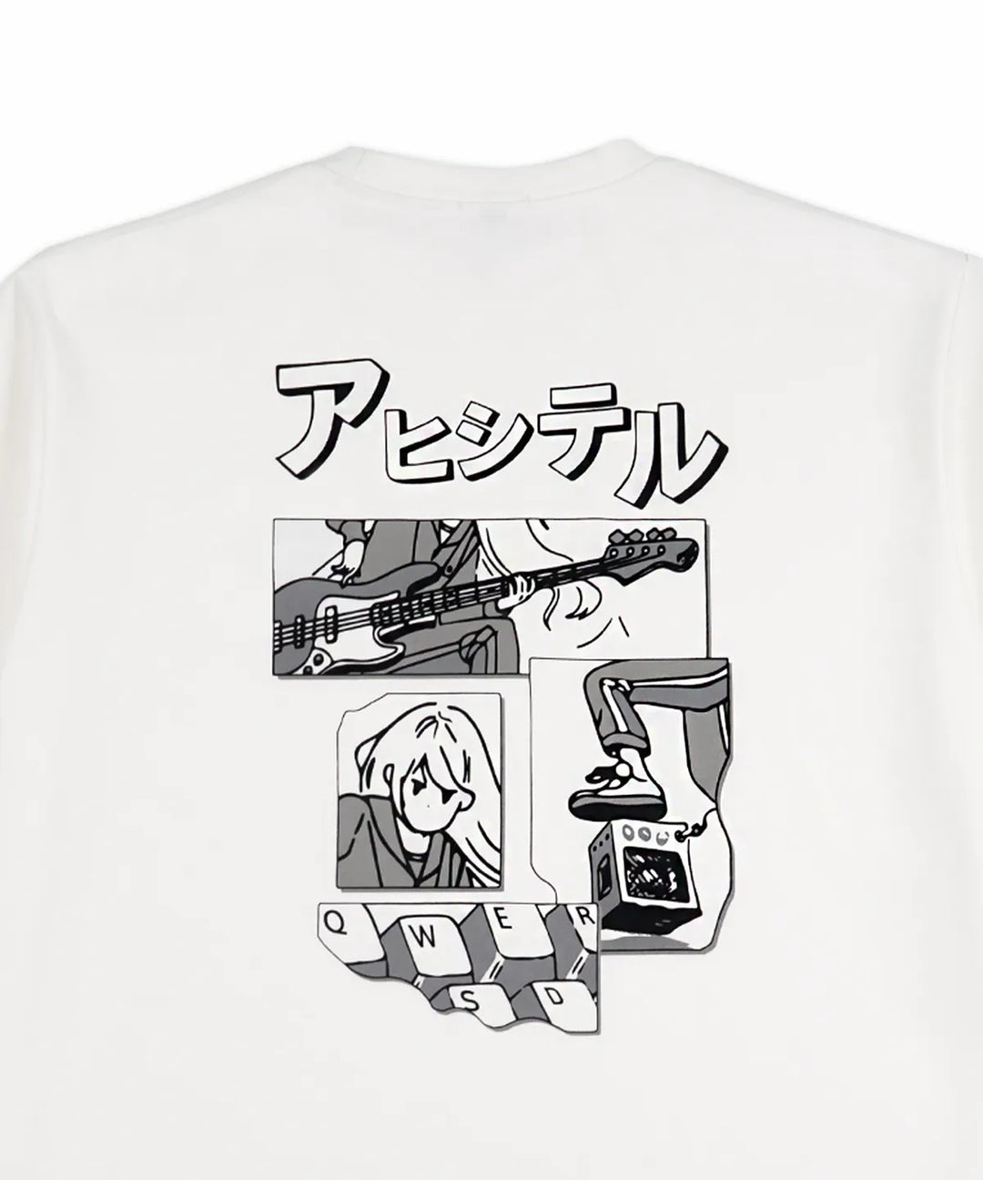 **QWER -Magenta Cartoon Drawing T-shirt [White]