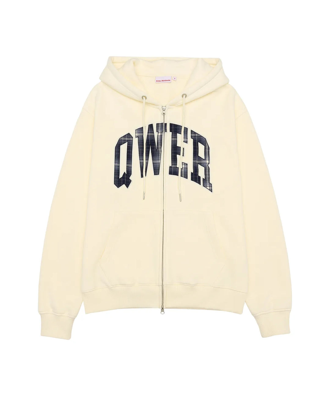 **QWER -Ames-Worldwide  QWER BASIC APPLIQUE HOODIE ZIP-UP CREAM