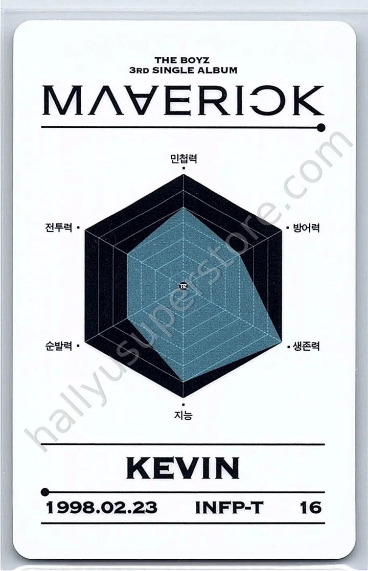 THE BOYZ - Kevin - Maverick album photocard id card