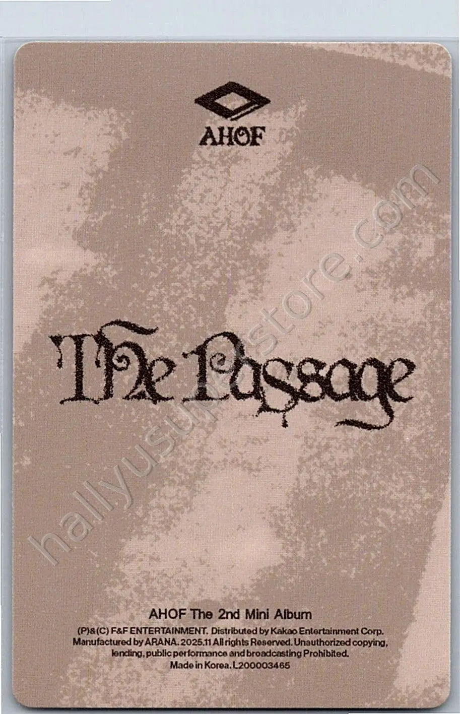 AHOF - Daisuke - AHOF - Shuaibo &amp; Daisuke - The Passage Album random photocard album photocard unit photocard