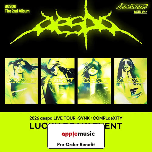 [Pre-Order] aespa - 2nd Album [LEMONADE] (ACID Ver.) + Applemusic Day 1 Concert LuckyDraw