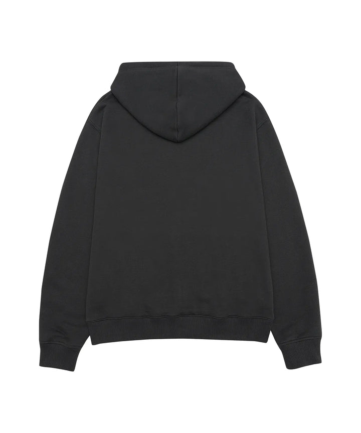 **QWER -Ames-Worldwide  QWER BASIC APPLIQUE HOODIE ZIP-UP DEEP CHARCOAL