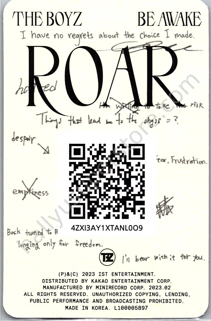 THE BOYZ - Eric - Be Awake platform version qr card reason version