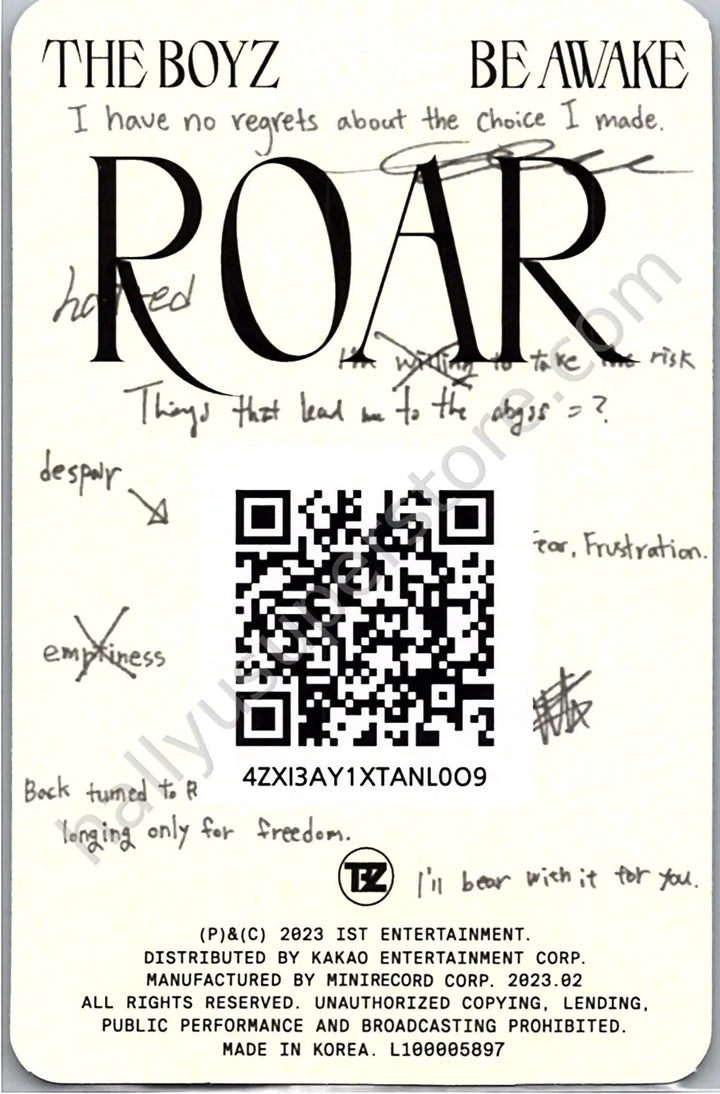 THE BOYZ - Eric - Be Awake platform version qr card reason version