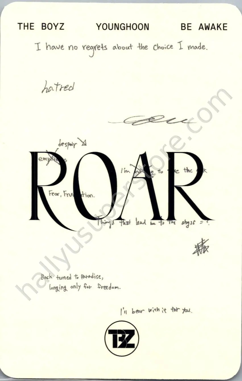 THE BOYZ - Younghoon - Be Awake album photocard platform version reason version