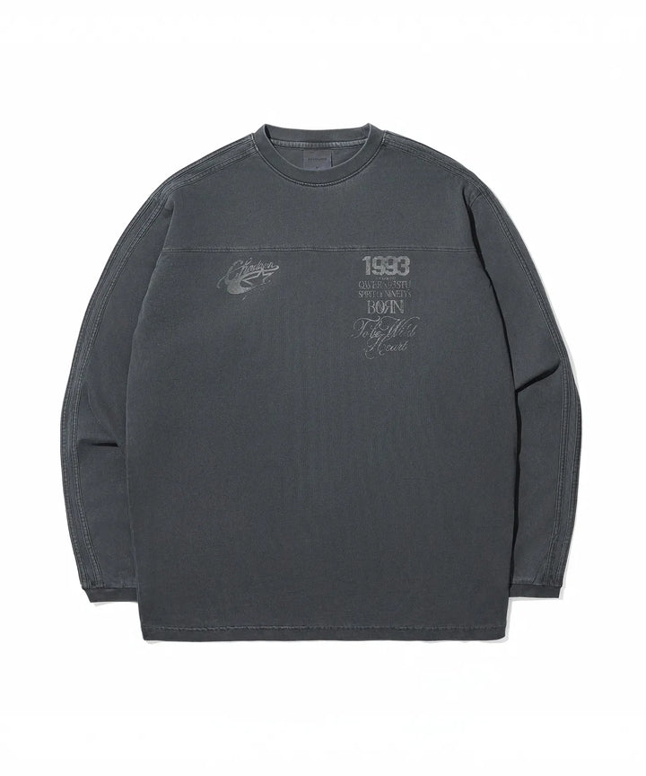 **QWER -Chodan Pigment Track Long Sleeve_Charcoal