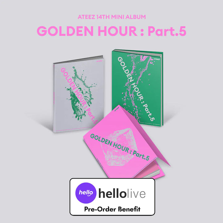 [Pre-Order] ATEEZ - 14TH MINI ALBUM "GOLDEN HOUR : Part.5"(Photobook Version) + Pre-Order Benefit (Choose Version)