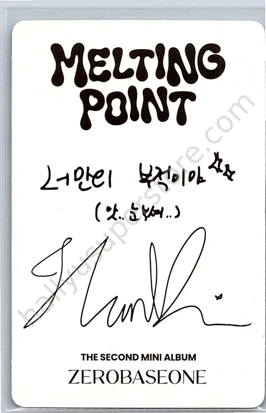 ZEROBASEONE - Hanbin - Melting Point album photocard B version loyalty version