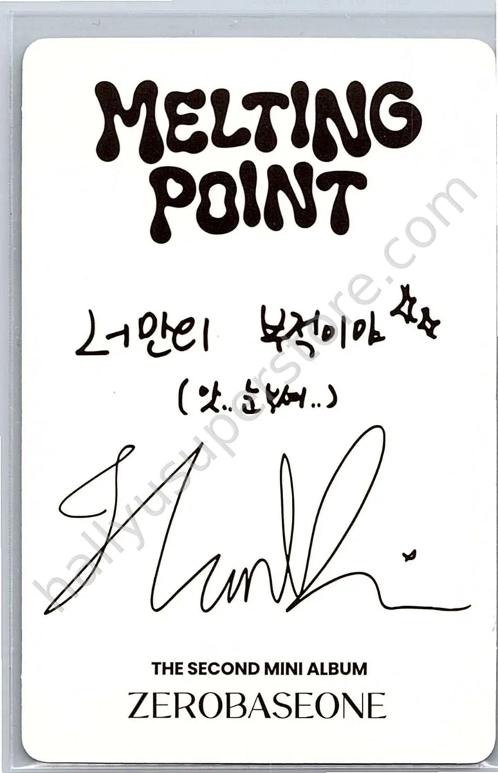 ZEROBASEONE - Hanbin - Melting Point album photocard B version loyalty version