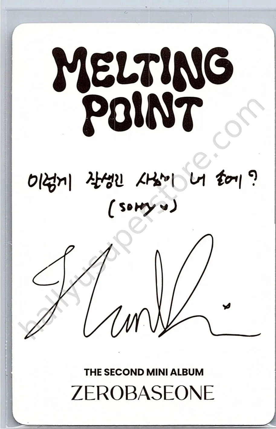 ZEROBASEONE - Hanbin - Melting Point A version album photocard loyalty version