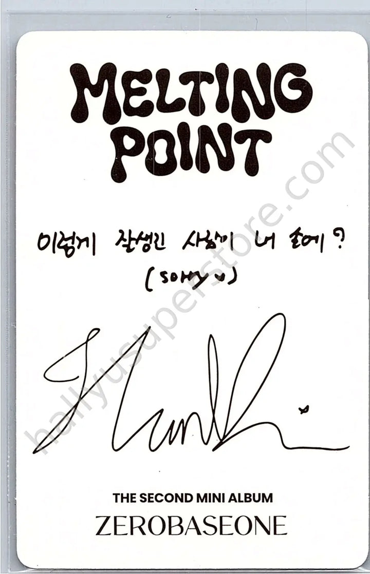 ZEROBASEONE - Hanbin - Melting Point A version album photocard loyalty version