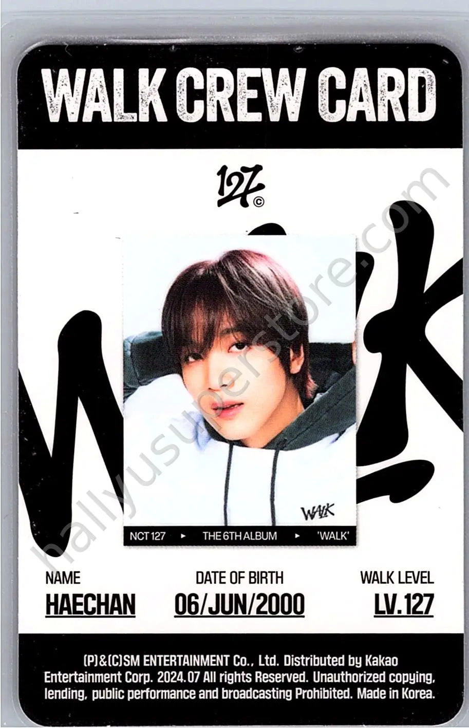 NCT 127 - Haechan - Walk album photocard id card poster version