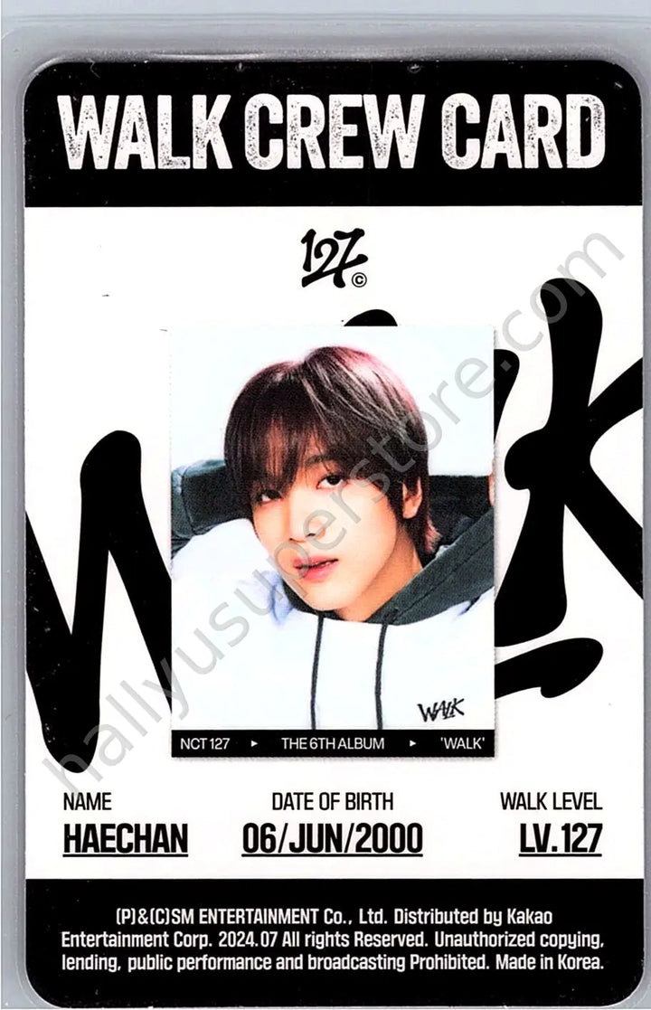 NCT 127 - Haechan - Walk album photocard id card poster version