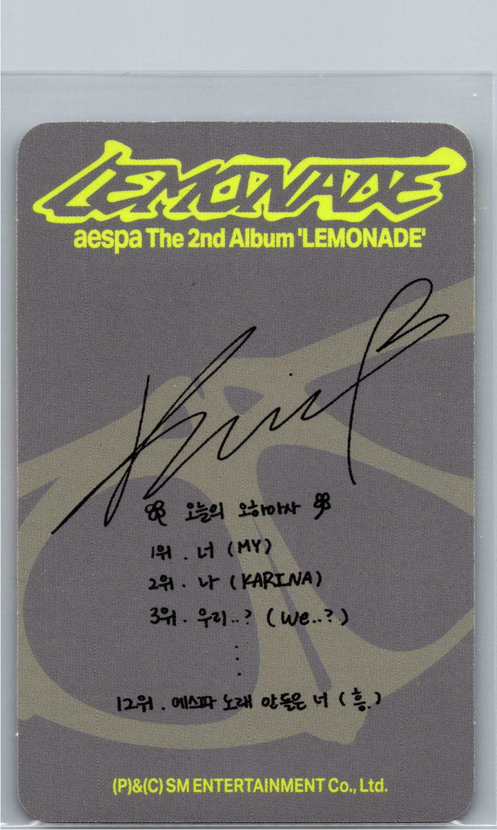 Aespa "LEMONADE" - Official Photocard (ACID Ver.) [26.06.04]