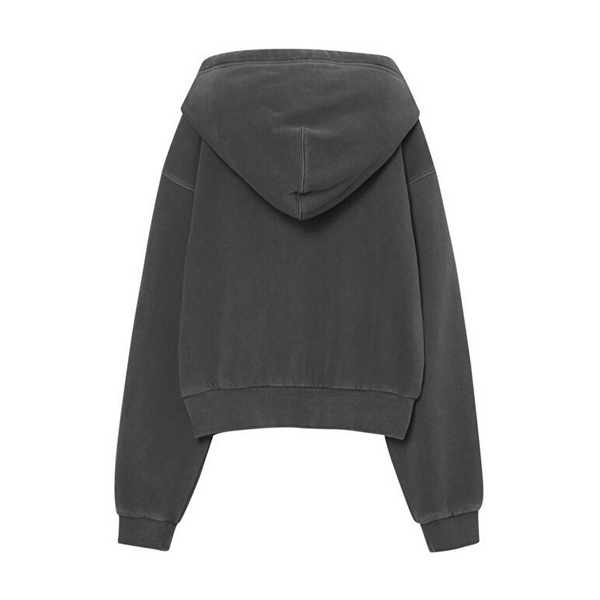 Superdry ILLIT -[Super Dry] Women's Vintage Applique Zip-Up Hoodie Dark Gray