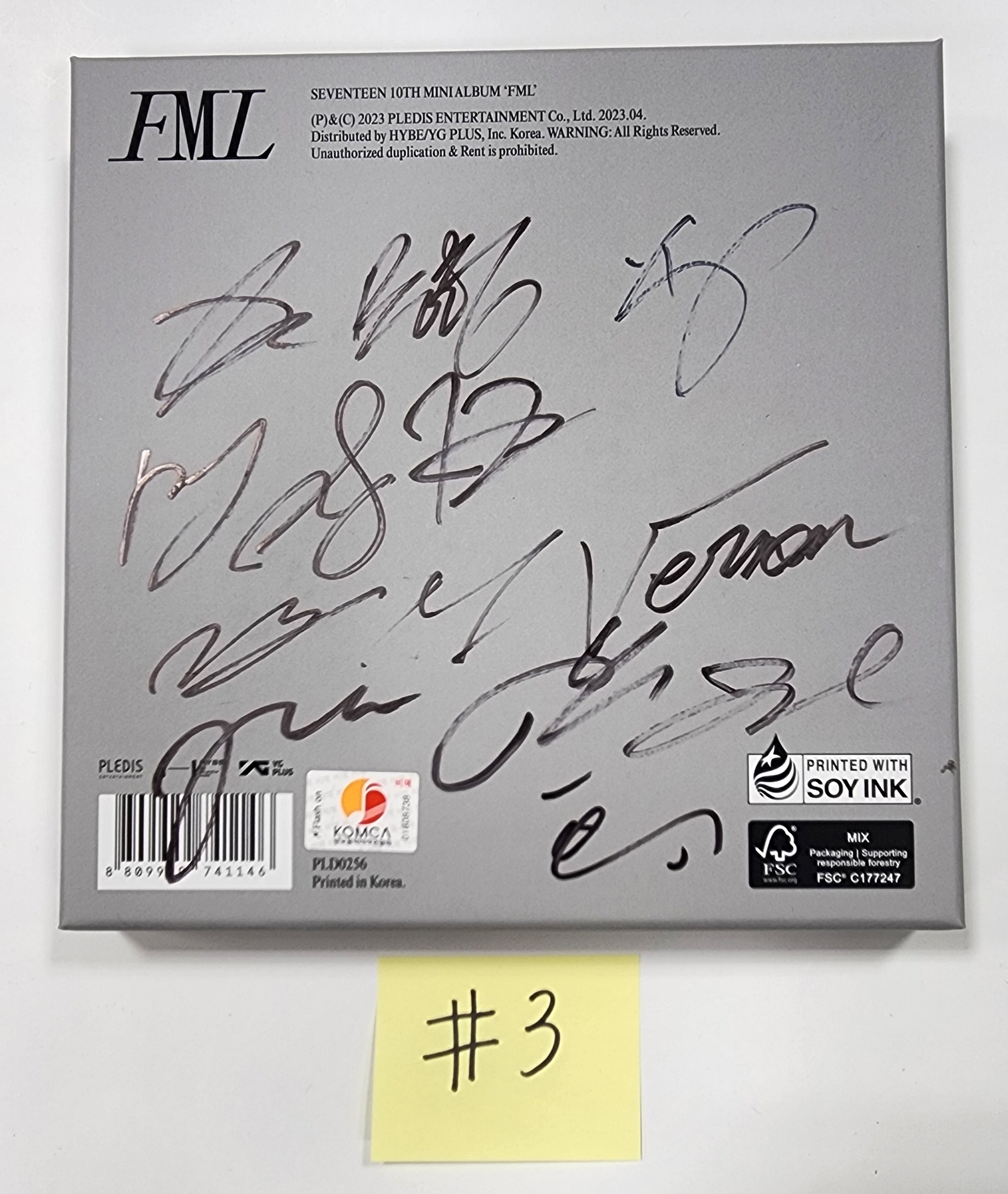 Wonwoo Signed Seventeen FML deals Album