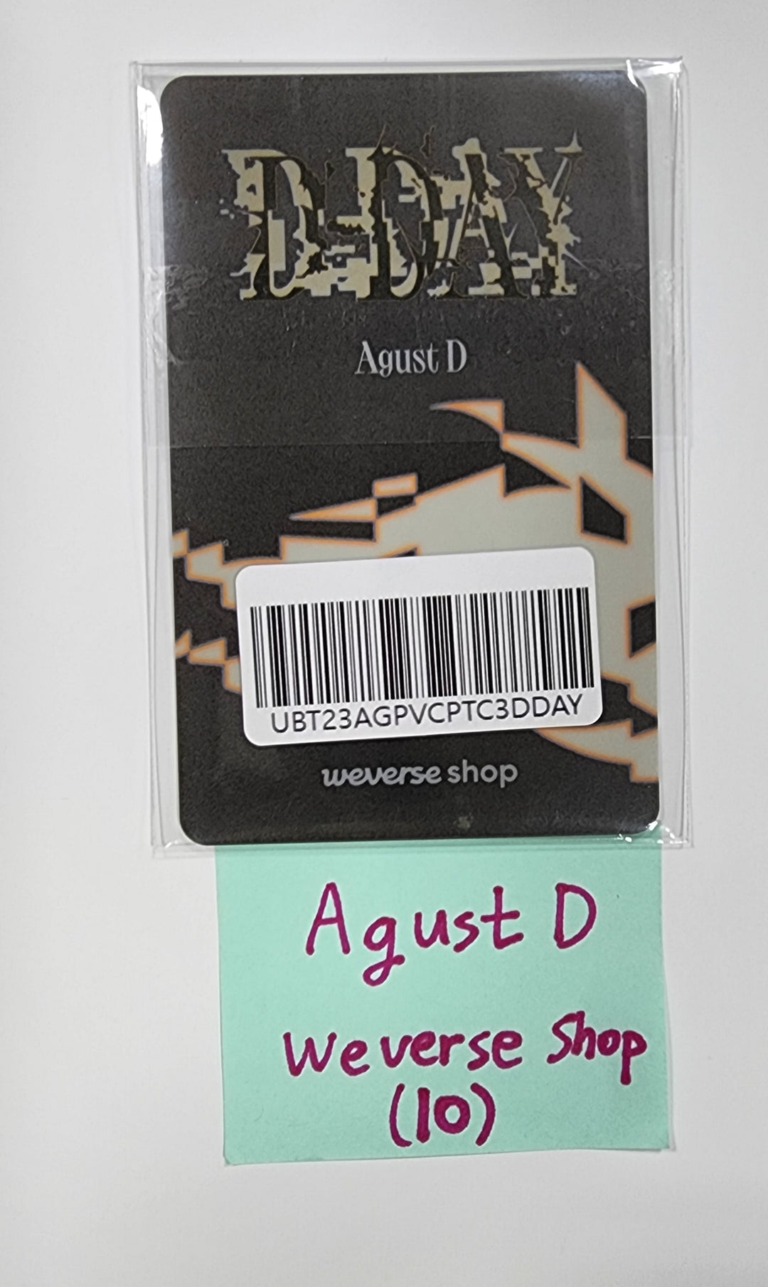 Agust D (Of BTS) "D-DAY" - Weverse Shop Pre-Order Benefit PVC Photocard