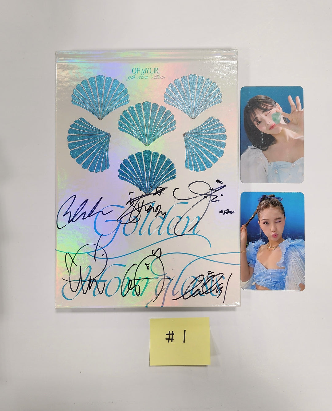 Oh My Girl "Golden Hourglass" - Hand Autographed(Signed) Promo Album - HALLYUSUPERSTORE