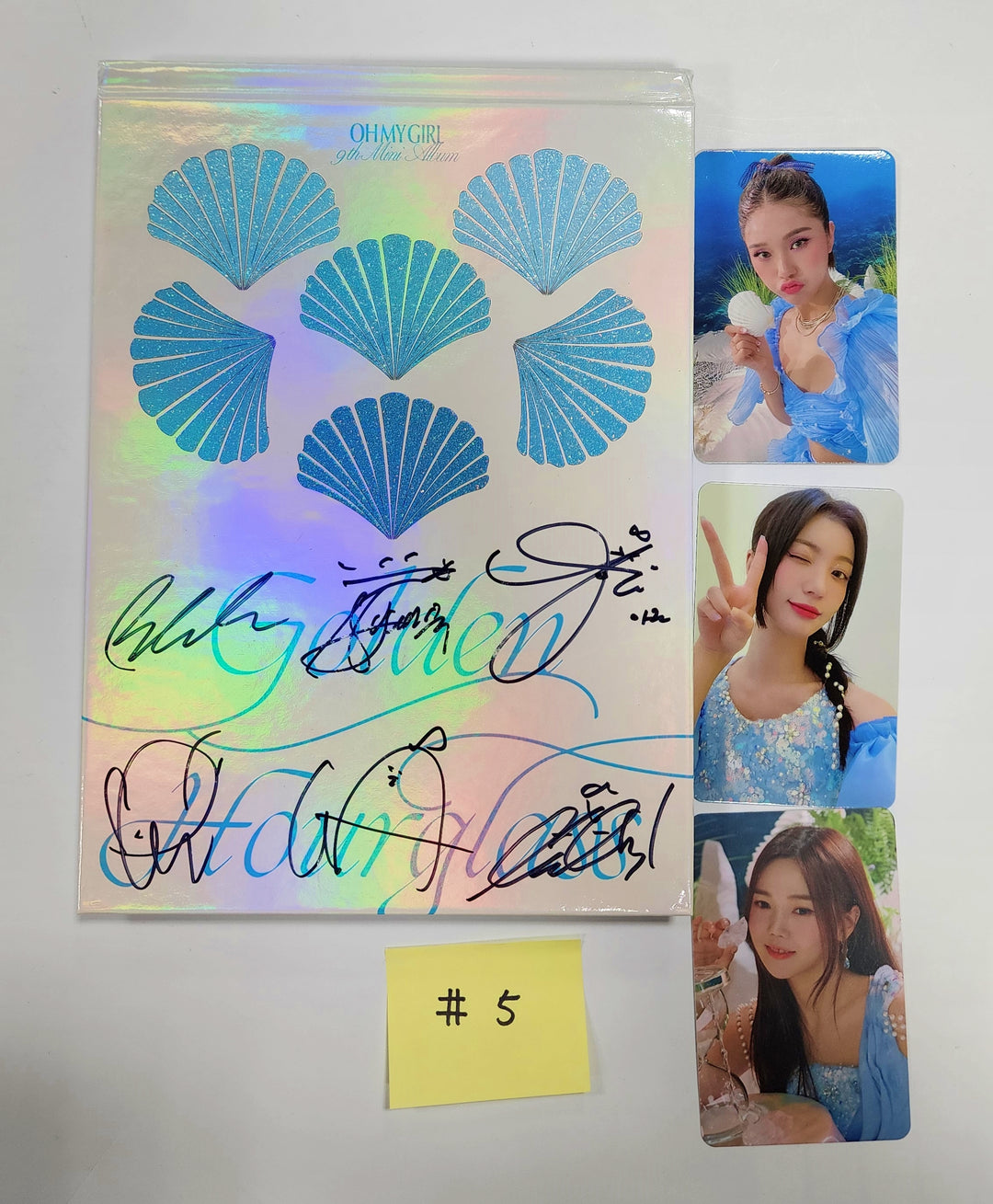 Oh My Girl "Golden Hourglass" - Hand Autographed(Signed) Promo Album - HALLYUSUPERSTORE