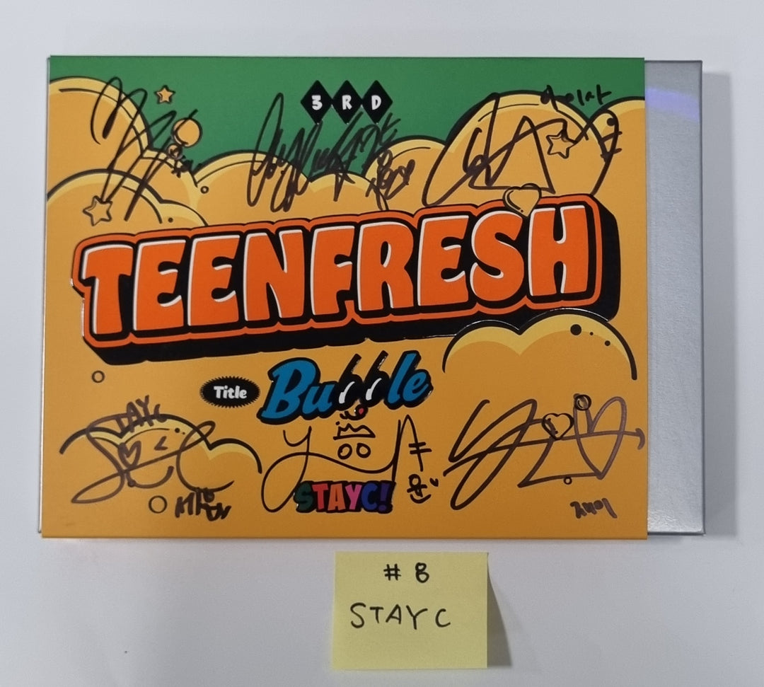 StayC 3rd Mini "TEENFRESH", Jihyo (of Twice) 1st Mini "ZONE", TripleS "LOVElution : MUHAN", Everglow 2nd Single "All My Girls", ODD EYE CIRCLE "Version Up" - Hand Autographed(Signed) Promo Album [23.08.21]