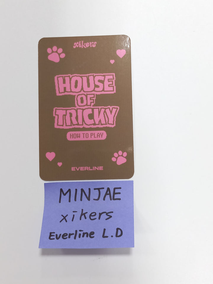 MINJAE (Of Xikers) "HOUSE OF TRICKY : How to Play" - Hand Autographed(Signed) Everline Lucky Draw Event Photocard [23.10.18]