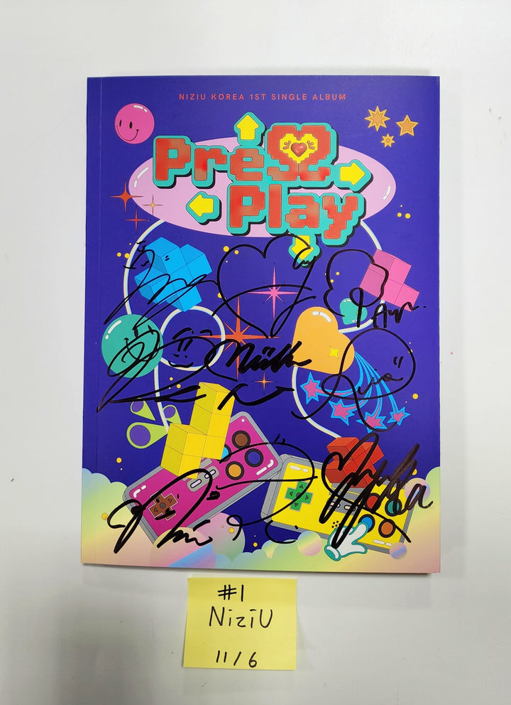 NiziU Korea 1st Single "Press Play" - Hand Autographed(Signed) Promo Album [23.11.06]