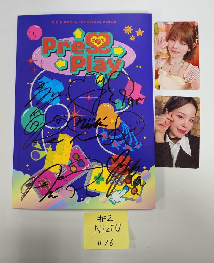NiziU Korea 1st Single "Press Play" - Hand Autographed(Signed) Promo Album [23.11.06]