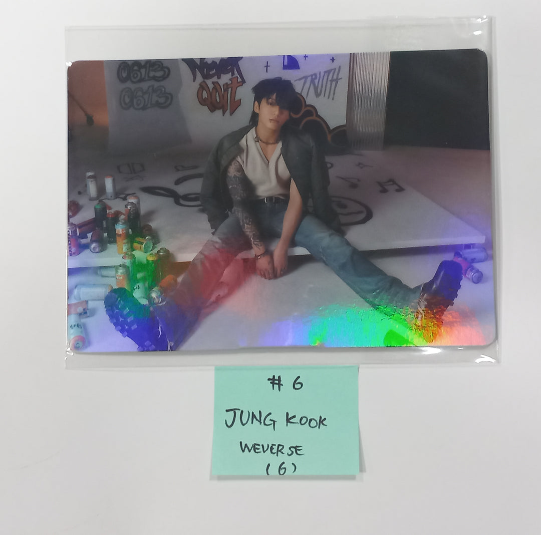 Jung Kook "Golden" - Weverse Shop Pre-Order Benefit PVC Transparent Photocard, Hologram Photo Stand, Grip Tok Set (3EA) [23.11.09]