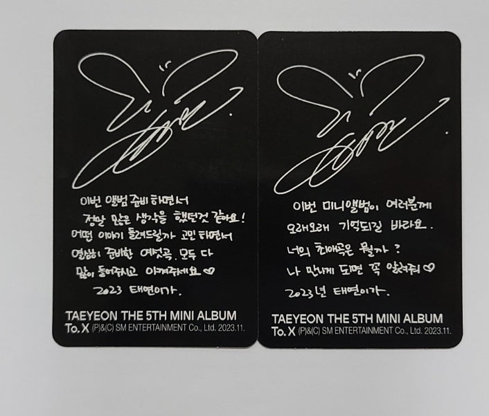 TAEYEON "To. X" - Official Photocard [X Ver.] [23.12.07]