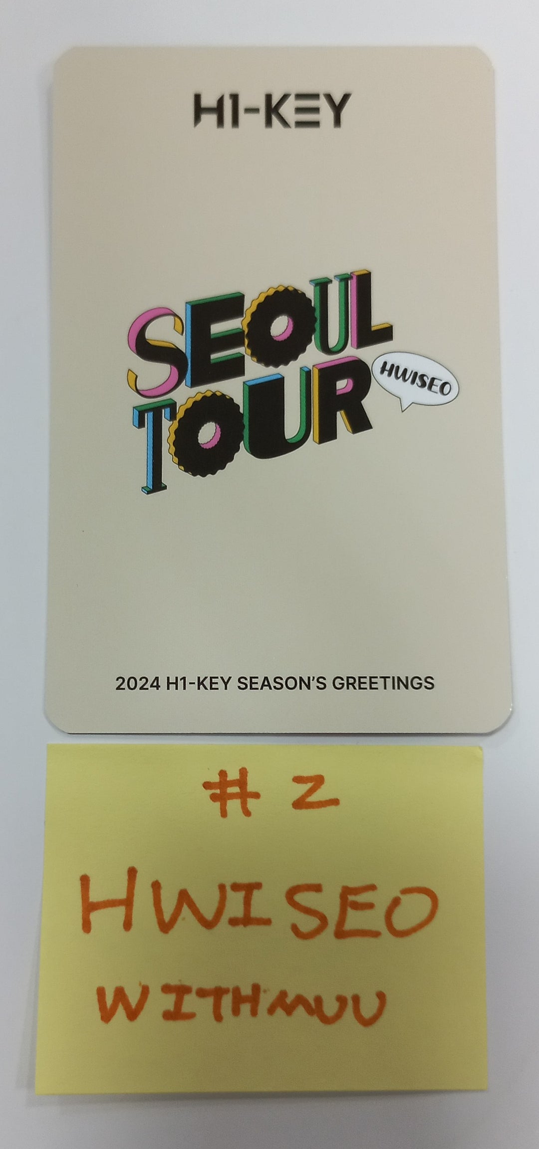 Seoi, Hwiseo (Of H1-KEY) 2024 SEASON’S GREETINGS "SEOUL TOUR" - Hand Autographed(Signed) Photocard [23.12.29]