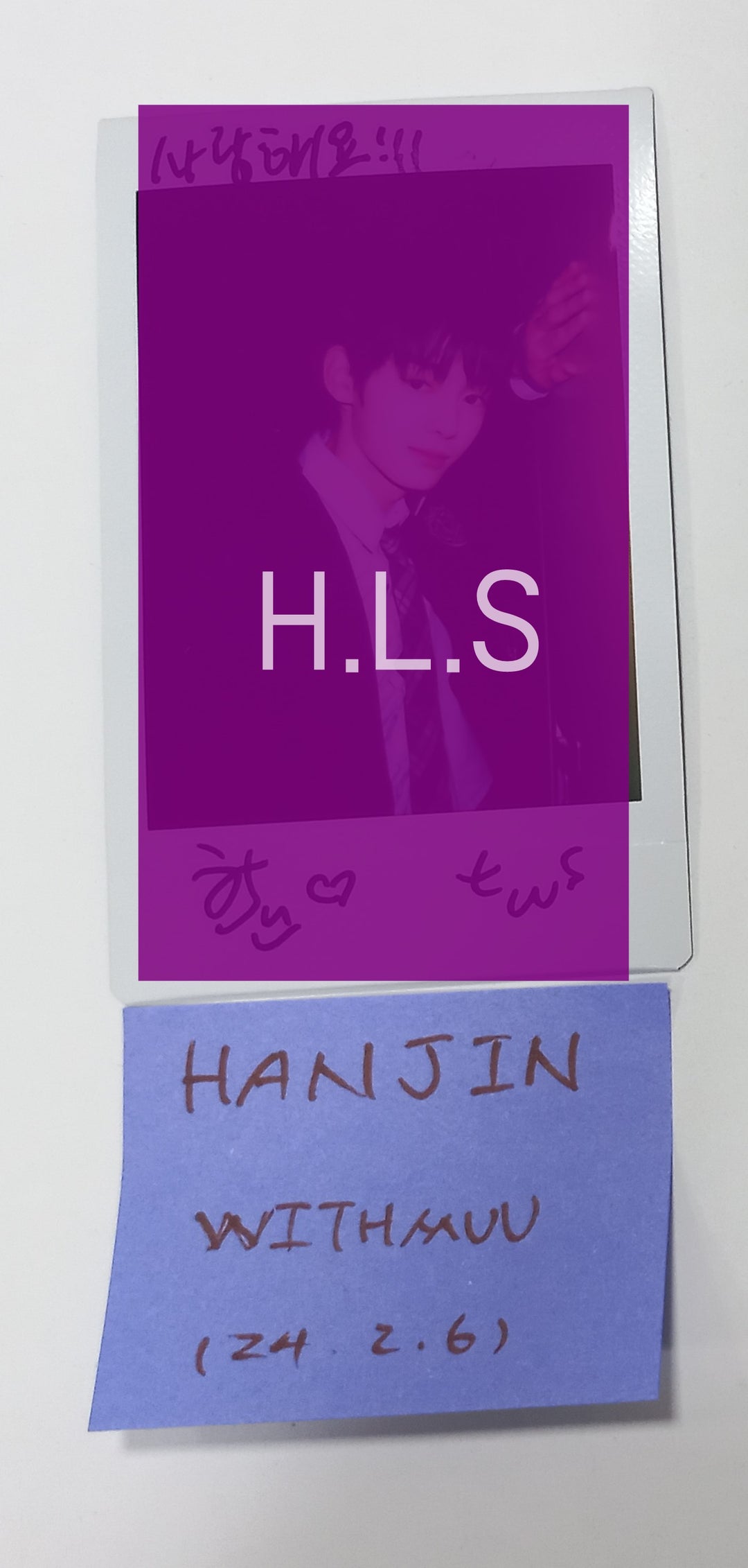 HANJIN (Of TWS) "Sparkling Blue" 1st Mini - Hand Autographed(Signed) Polaroid [24.2.6]