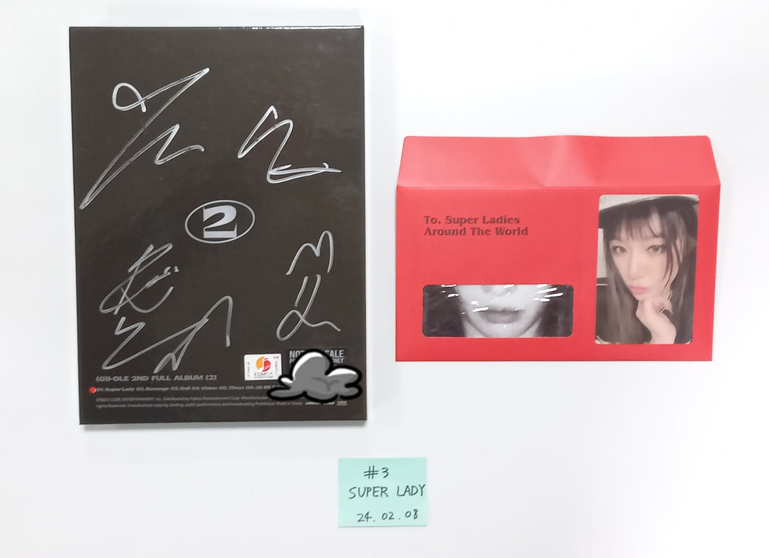 (g) I-DLE "2" 2nd Full Album - Hand Autographed(Signed) Promo Album [24.2.8] (Restocked 2/9)