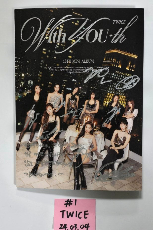 TWICE "With YOU-th" - Hand Autographed(Signed) Promo Album [24.3.4]