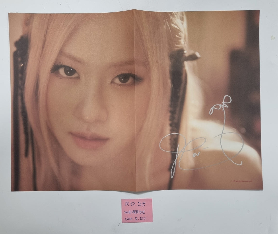 Rose (Of BLACKPINK) "FROM HANK & ROSE TO YOU" - Hand Autographed(Signed) A3 Folded Poster [24.3.21]