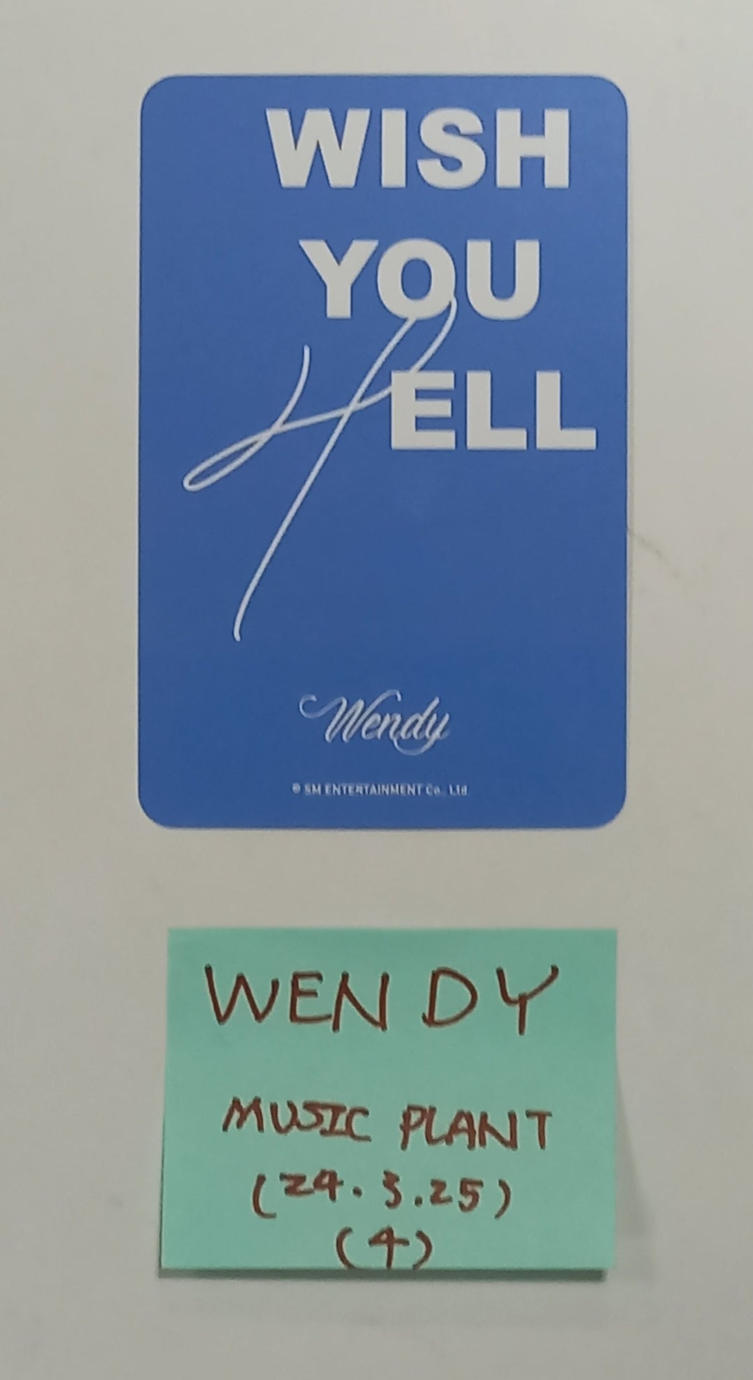 Wendy (Of Red Velvet) "Wish You Hell" - Music Plant Fansign Event Photocard [24.3.25]