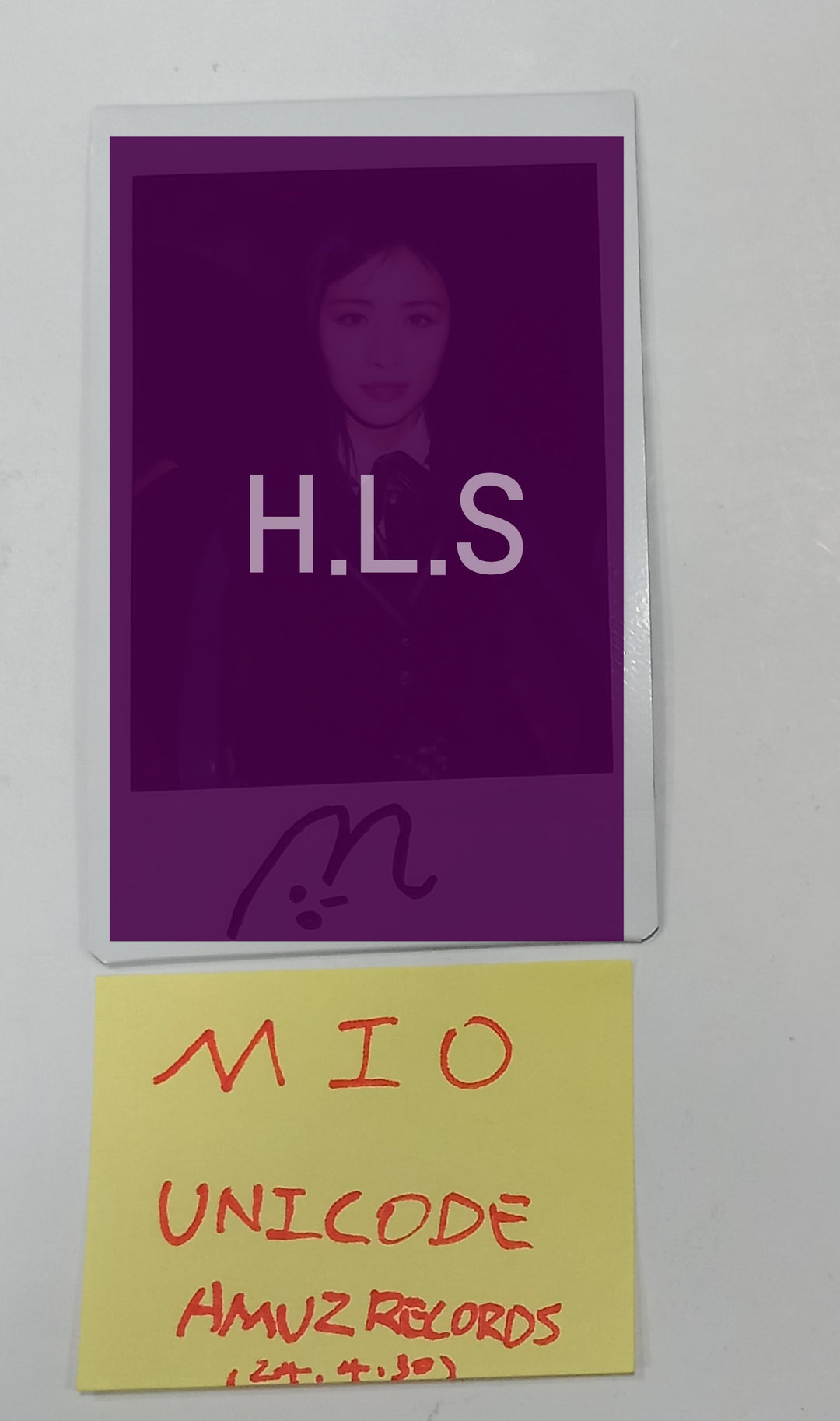 MIO (Of UNICODE) "HELLO WORLD : CODE J " - Hand Autographed(Signed) Polaroid [24.4.30]
